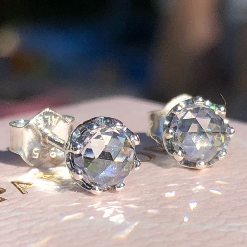 Pandora Clear Sparkling Crown Stud Earrings